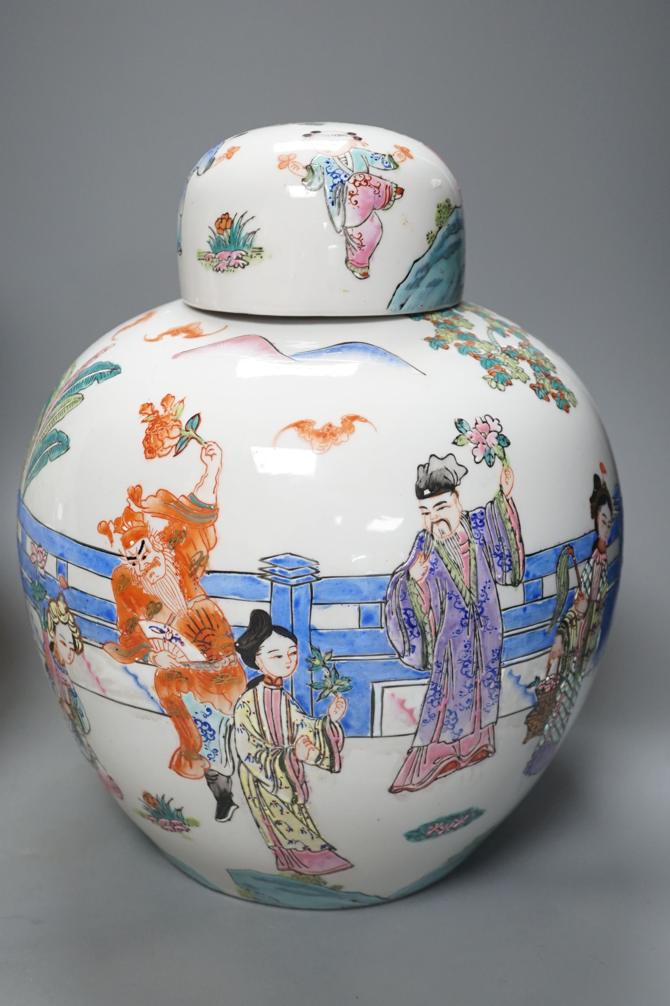 A Qingbai type bottle vase, a jar and cover, an apple green crackle glazed vase, a paper cut vase and a Song Dynasty style phoenix head bottle, tallest 38 cms high. (5)
